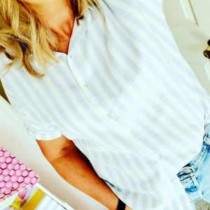 Universal Thread dolman sleeve striped button down